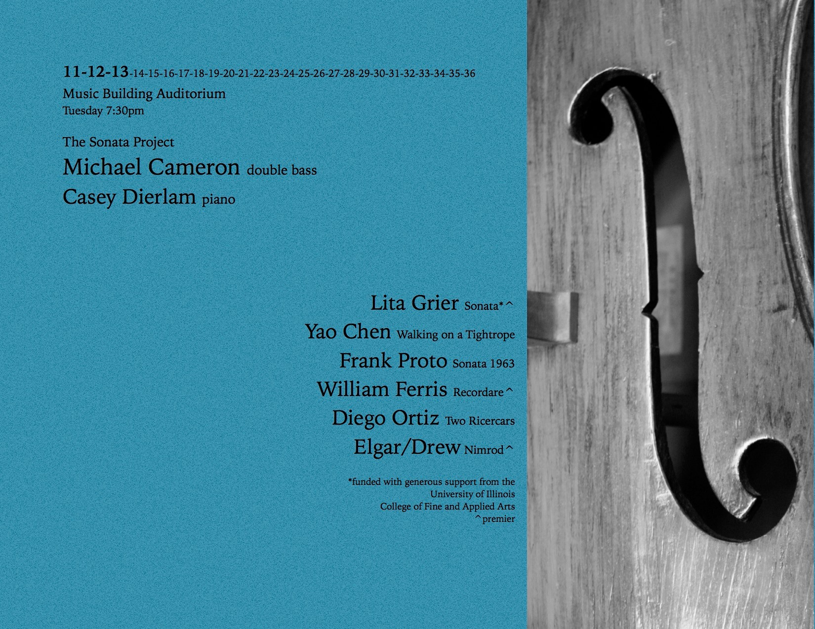 Double Bass Player  Michael Cameron performing Walking on a Tightrope